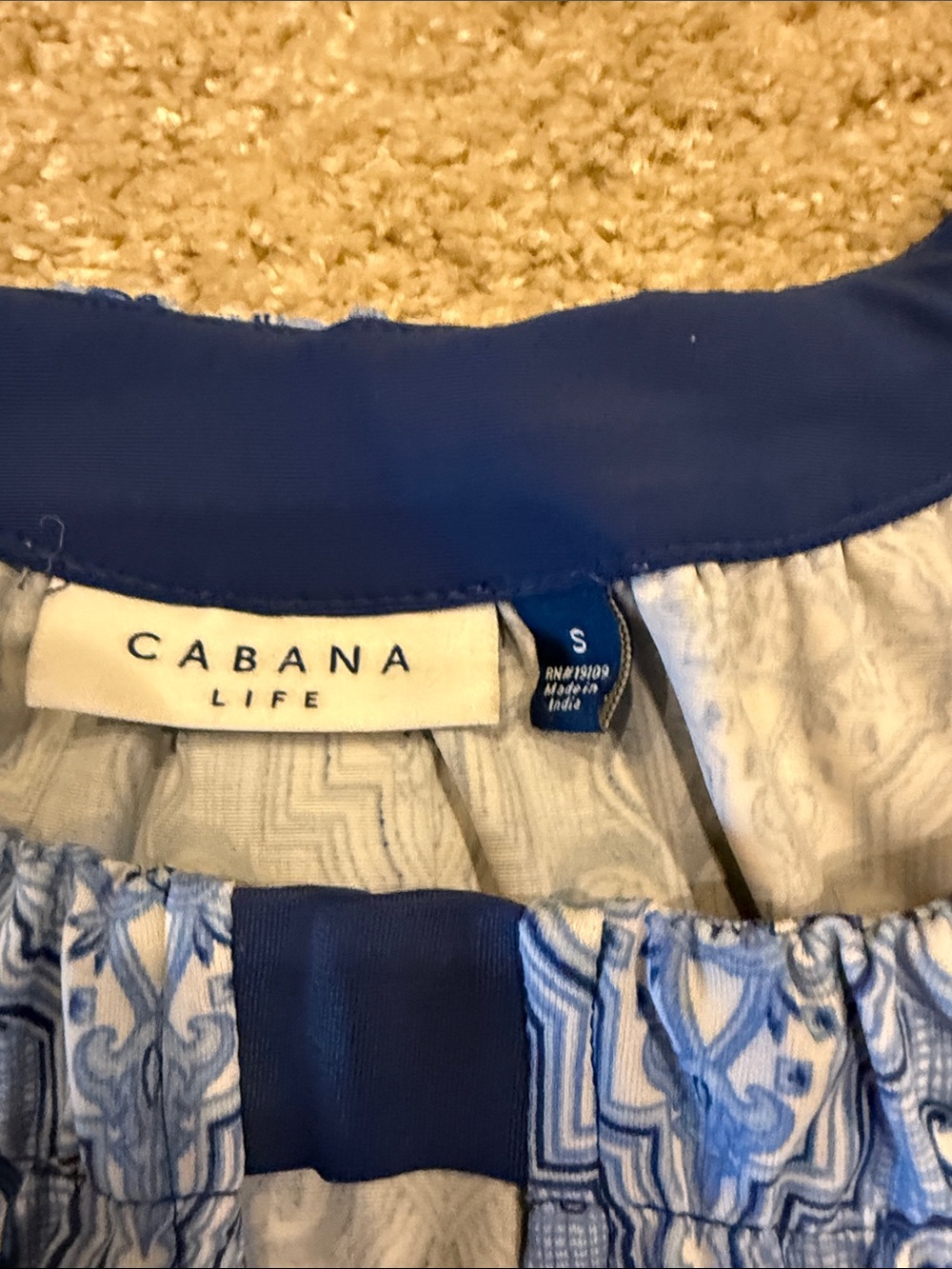 Cabana Life size SM Blue Patterned Neck Dress - Picture 3 of 7